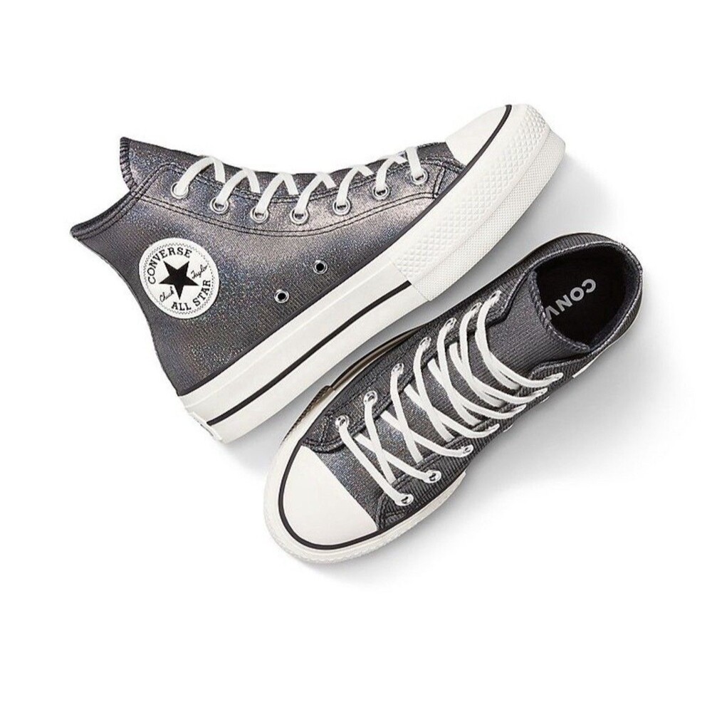 Converse All Star Chuck Taylor Hi Lift Platform Sneaker Sparkle Sneakers 8 Women - Picture 4 of 5